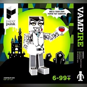 2 Origami Paper Punk Toy Werewolf/Vampire Halloween Craft Party Favorite Retired